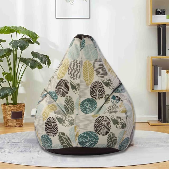 Orka Autumn Seamless Pattern with Trees Theme Printed Bean Bag