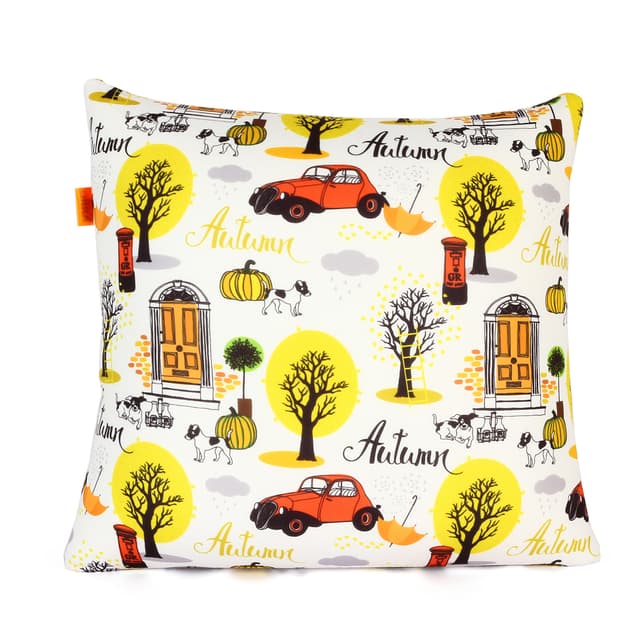 Orka Digital Printed Spandex Stretchable Fabric Microbeads Cushion (D6, Pack of 1)