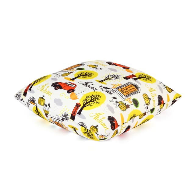 Orka Digital Printed Spandex Stretchable Fabric Microbeads Cushion (D6, Pack of 1)