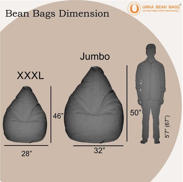 Orka Autumn Seamless Pattern with Trees Theme Printed Bean Bag