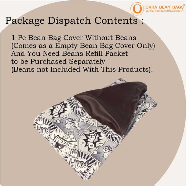 Orka Autumn Seamless Pattern with Trees Theme Printed Bean Bag