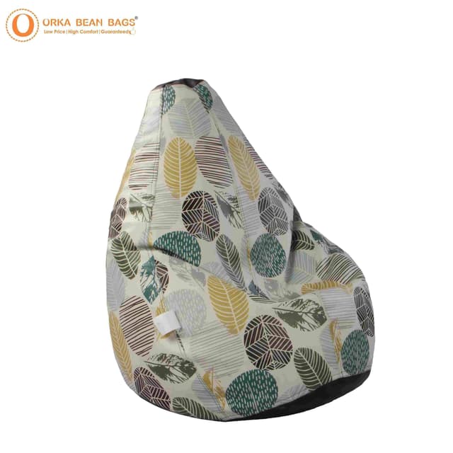 Orka Autumn Seamless Pattern with Trees Theme Printed Bean Bag