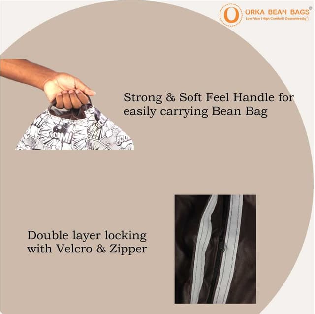 Orka Autumn Seamless Pattern with Trees Theme Printed Bean Bag